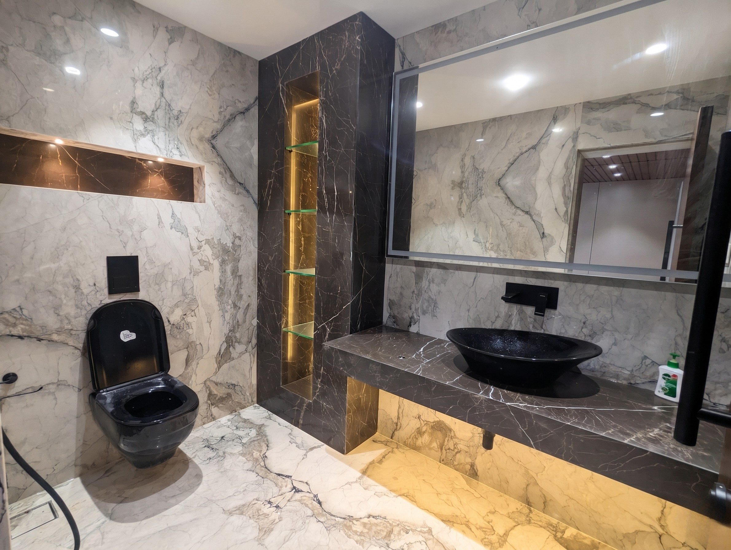Italian Marble Washroom Renovation by Aarav Enterprises
