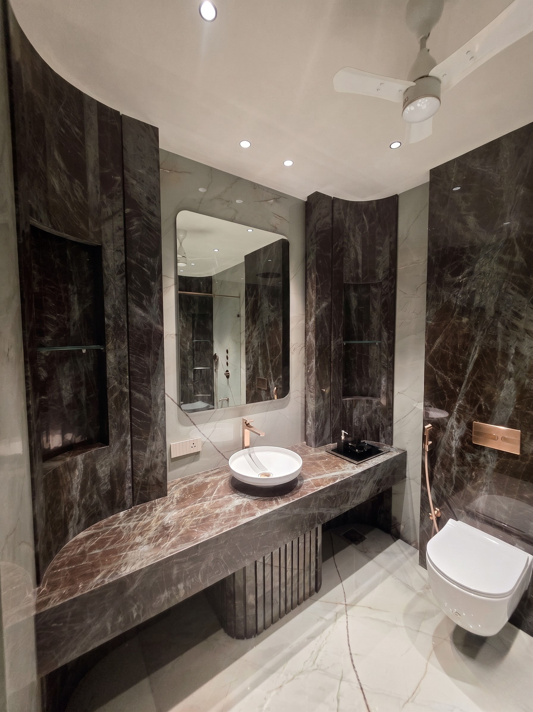 Spa-Style Marble Bathroom Contracting by Aarav Enterprises